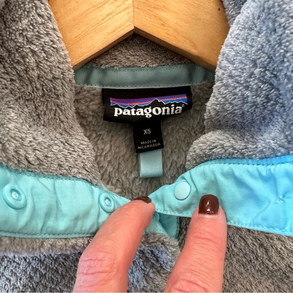 Patagonia Women's Re-Tool Snap-T Pullover Gray Teal Fleece Comfort XS - Picture 4 of 11